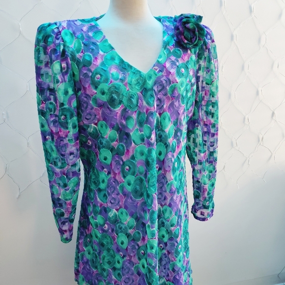 Vintage Abstract Dress by Joan Davis for Jo Hanna York / Medium - Picture 4 of 8